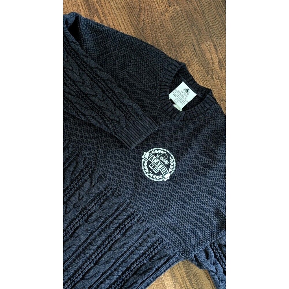 Disney Vacation Club Member Navy  Cable-Knit spirit Jersey size L
